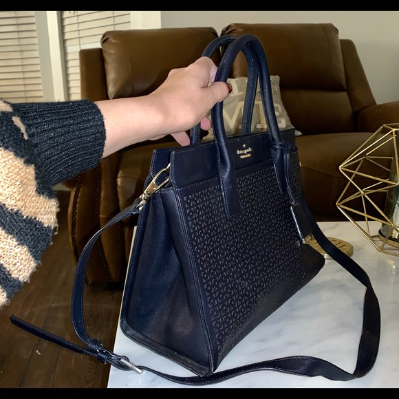 Kate Spade classy navy blue purse. - Picture 2 of 5
